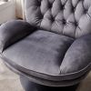 Swivel Leisure chair lounge chair velvet GREY color with ottoman