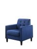 Hale 27.5" Blue Velvet Accent Armchair with Tufting