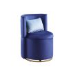 360° Swivel Accent Chair with Storage Function, Velvet Curved Chair with Gold Metal Base for Living Room, Nursery, Bedroom [Video]