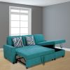 Green Flannelette 2-Piece Couch Living Room Sofabed