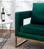 Lenola Contemporary Upholstered Accent Arm Chair, Green