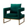 Lenola Contemporary Upholstered Accent Arm Chair, Green