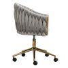 Modern home office leisure chair with adjustable velvet height and adjustable casters (GREY)