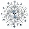 Radial Sunburst Diamond Silent Wall Clock Modern Home Decoration