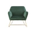 Keira 29.5" Green Velvet Accent Chair with Metal Base