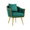 Velvet Accent Chair Modern Upholstered Armchair Tufted Chair with Metal Frame, Single Leisure Chairs for Living Room Bedroom Office Balcony