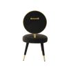 Modrest Haswell Glam Black Velvet Accent Chair (Set of 2)