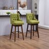 COOLMORE Bar Stools Set of 2 Counter Height Chairs with Footrest for Kitchen, Dining Room And 360 Degree Swivel