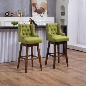 COOLMORE Bar Stools Set of 2 Counter Height Chairs with Footrest for Kitchen, Dining Room And 360 Degree Swivel (Color: as Pic)