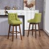 COOLMORE Bar Stools Set of 2 Counter Height Chairs with Footrest for Kitchen, Dining Room And 360 Degree Swivel