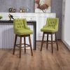 COOLMORE Bar Stools Set of 2 Counter Height Chairs with Footrest for Kitchen, Dining Room And 360 Degree Swivel