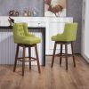 COOLMORE Bar Stools Set of 2 Counter Height Chairs with Footrest for Kitchen, Dining Room And 360 Degree Swivel