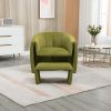 COOLMORE Accent Chair with Ottoman, Mid Century Modern Barrel Chair Upholstered Club Tub Round Arms Chair for Living Room