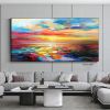 Handmade Hand Painted Wall Art On Canvas Abstract Knife Painting Landscape Dusk For Home Decoration Decor