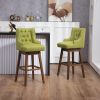 COOLMORE Bar Stools Set of 2 Counter Height Chairs with Footrest for Kitchen, Dining Room And 360 Degree Swivel