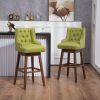 COOLMORE Bar Stools Set of 2 Counter Height Chairs with Footrest for Kitchen, Dining Room And 360 Degree Swivel