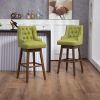 COOLMORE Bar Stools Set of 2 Counter Height Chairs with Footrest for Kitchen, Dining Room And 360 Degree Swivel