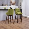 COOLMORE Bar Stools Set of 2 Counter Height Chairs with Footrest for Kitchen, Dining Room And 360 Degree Swivel