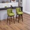 COOLMORE Bar Stools Set of 2 Counter Height Chairs with Footrest for Kitchen, Dining Room And 360 Degree Swivel