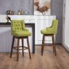 COOLMORE Bar Stools Set of 2 Counter Height Chairs with Footrest for Kitchen, Dining Room And 360 Degree Swivel