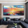 Handmade Hand Painted Wall Art On Canvas Abstract Knife Painting Landscape Dusk For Home Decoration Decor