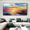 Handmade Hand Painted Wall Art On Canvas Abstract Knife Painting Landscape Dusk For Home Decoration Decor